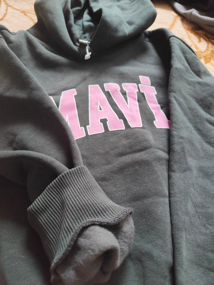 Gri Kapüşonlu çocuk sweatshirt - Görsel 3