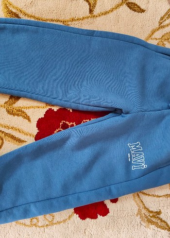 Mavi Nakışlı Fermuarlı çocuk eşofman altı - Görsel 2