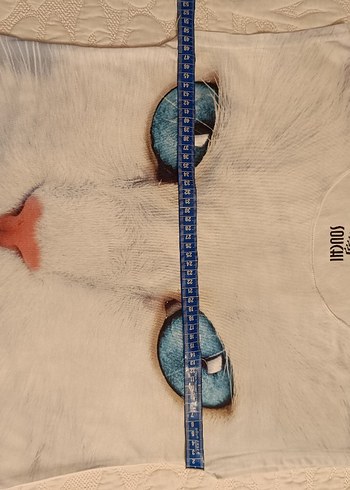 Beyaz Baskılı  Kedi Tişörtü - Görsel 2