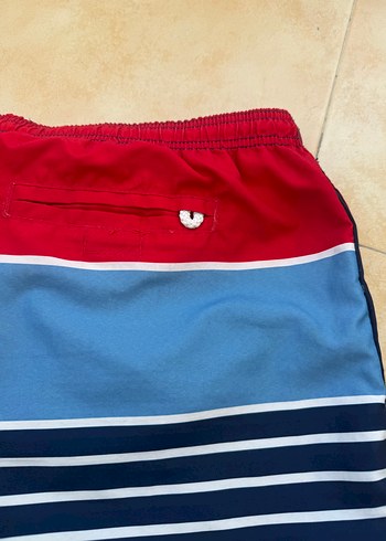 h&m Renkli Çizgili Erkek Mini Deniz Şortu - Görsel 11