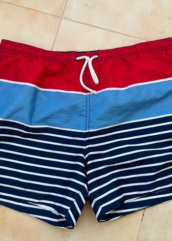 h&m Renkli Çizgili Erkek Mini Deniz Şortu - Görsel 5