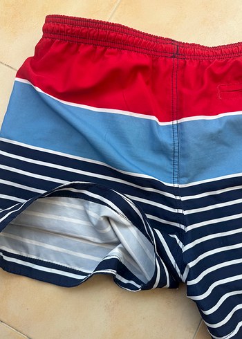 h&m Renkli Çizgili Erkek Mini Deniz Şortu - Görsel 14