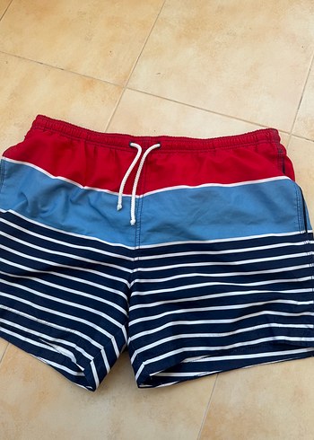 h&m Renkli Çizgili Erkek Mini Deniz Şortu - Görsel 8