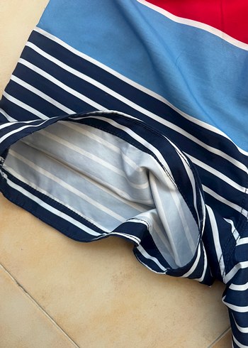 h&m Renkli Çizgili Erkek Mini Deniz Şortu - Görsel 13