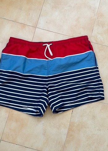 h&m Renkli Çizgili Erkek Mini Deniz Şortu - Görsel 3