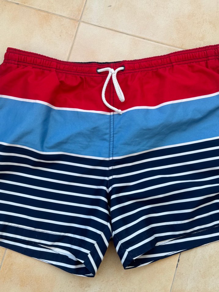 h&m Renkli Çizgili Erkek Mini Deniz Şortu - Görsel 5