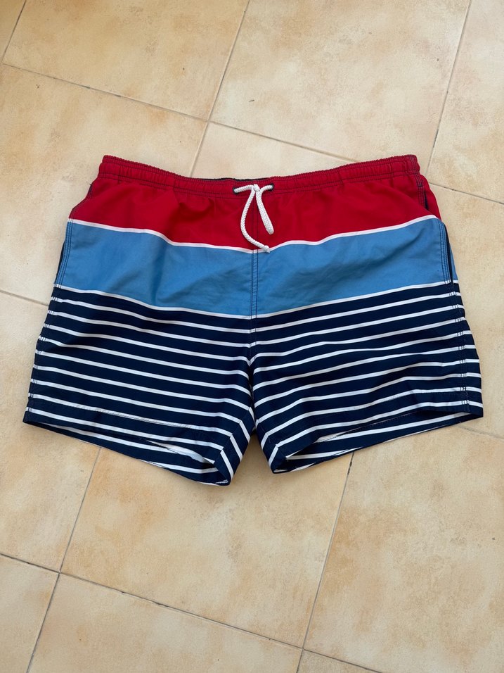 h&m Renkli Çizgili Erkek Mini Deniz Şortu - Görsel 2