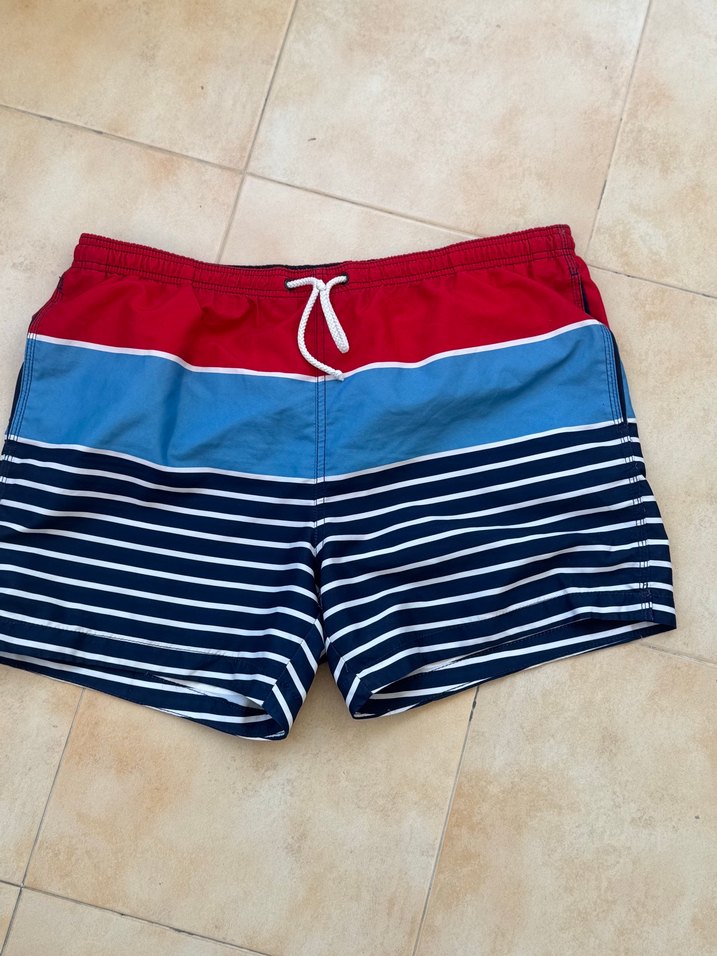 h&m Renkli Çizgili Erkek Mini Deniz Şortu - Görsel 3