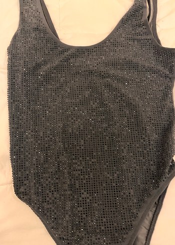 m Beden Gri taşlı body