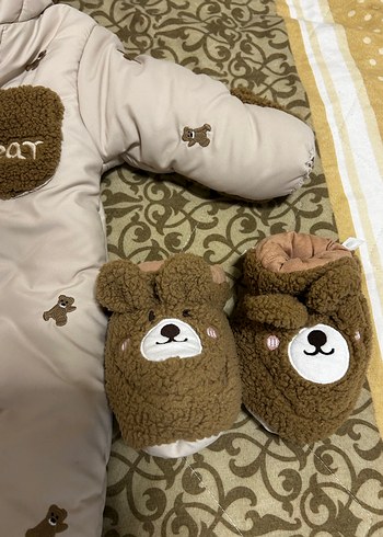 Kahverengi Kapüşonlu Bebek Astronot Tulumu - Görsel 3