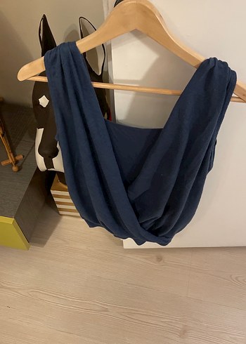 Koyu Mavi anvelop içi kendiliğinden atletli bluz - Görsel 2