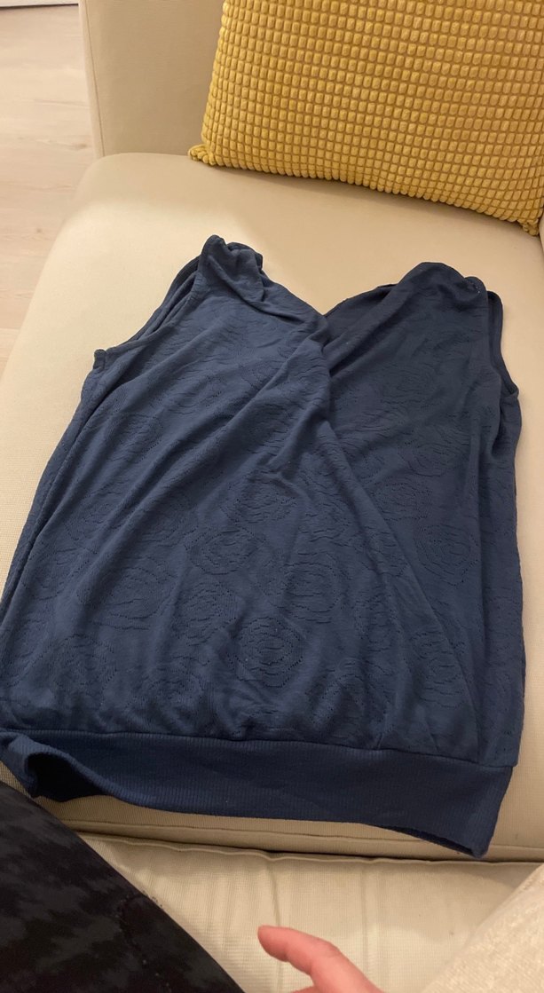 Koyu Mavi anvelop içi kendiliğinden atletli bluz - Görsel 3