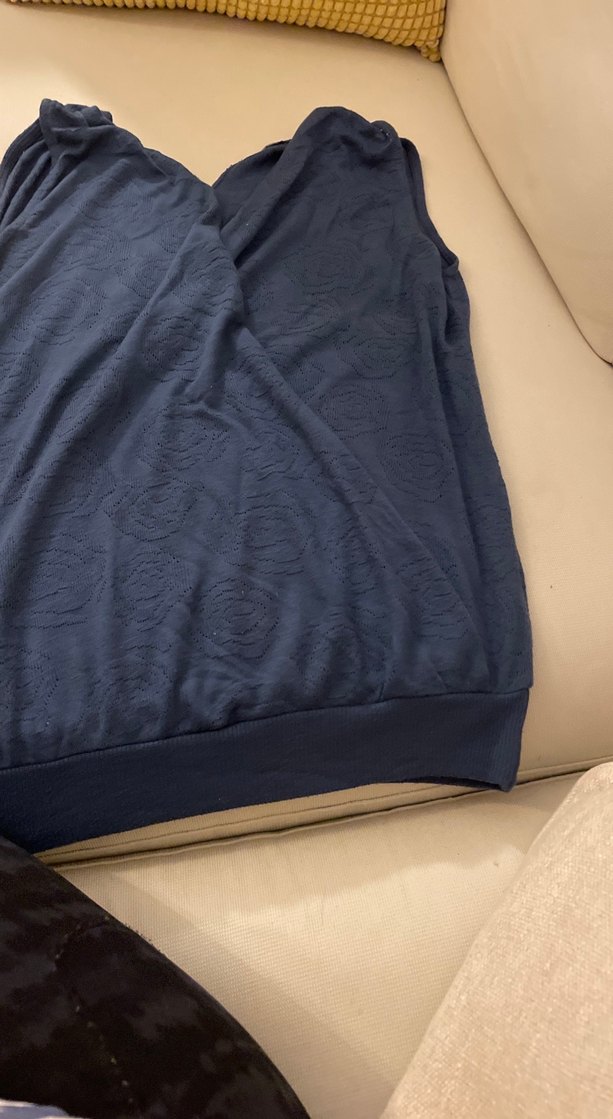 Koyu Mavi anvelop içi kendiliğinden atletli bluz - Görsel 4