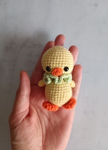 Amigurumi civciv anahtarlık, çanta süsü 