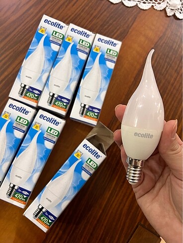 Diğer Ecolite İnce Duy Sarı Işık Led Ampul
