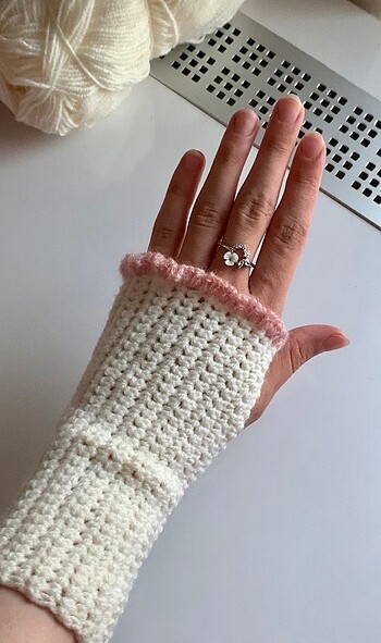 Tasarımcı Coquette fırfırlı parmaksız eldiven
