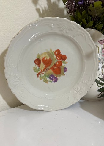 İstanbul porselen damgalı Çiçek Desenli Beyaz Porselen Tabak - Görsel 3