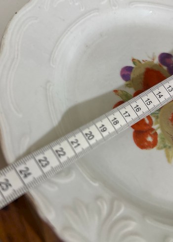 İstanbul porselen damgalı Çiçek Desenli Beyaz Porselen Tabak - Görsel 6