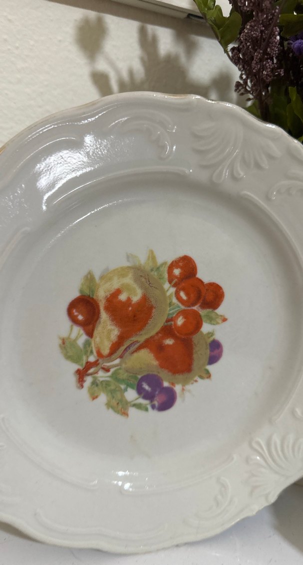 İstanbul porselen damgalı Çiçek Desenli Beyaz Porselen Tabak - Görsel 4