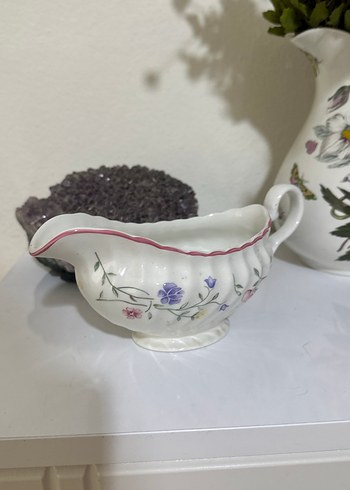 İngiliz Çiçek Desenli Beyaz Sosluk - Görsel 8