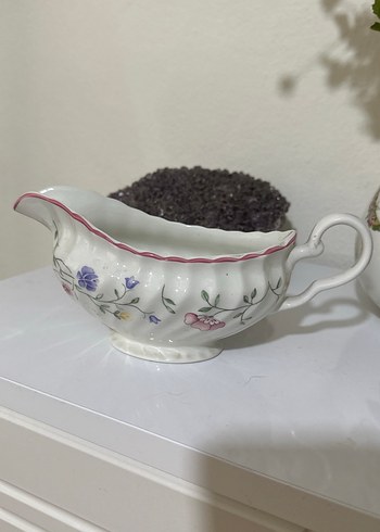 İngiliz Çiçek Desenli Beyaz Sosluk - Görsel 3