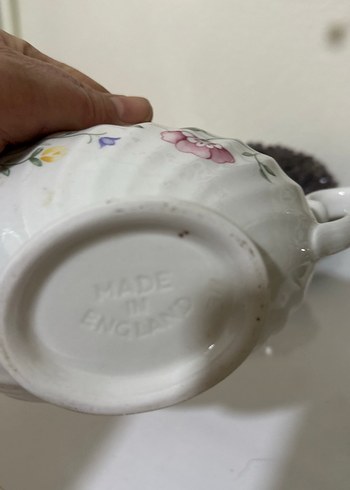 İngiliz Çiçek Desenli Beyaz Sosluk - Görsel 7