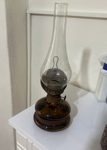 Kahve levent damgalı Antika Gaz Lambası - Görsel 4