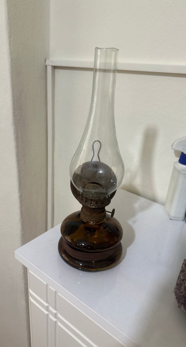 Kahve levent damgalı Antika Gaz Lambası - Görsel 4