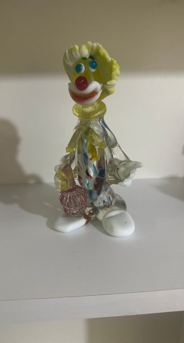 Murano Renkli Cam Palyaço Figürin - Görsel 2