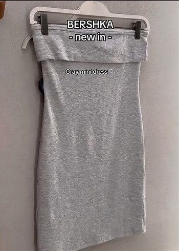 Bershka Gri Mini Elbise
