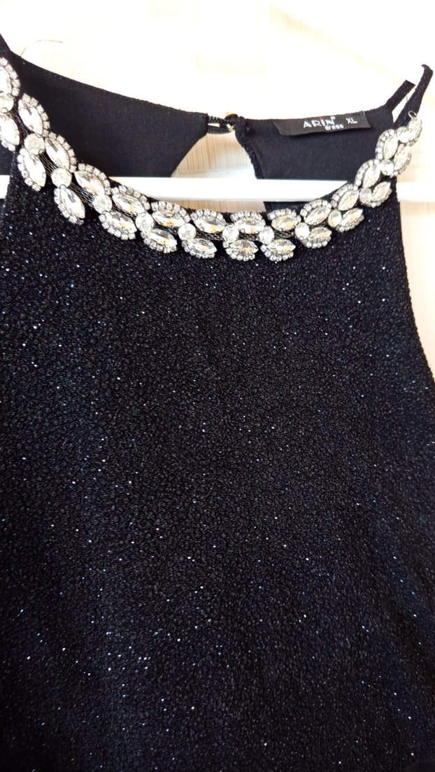 Lacivert Drapeli Uzun Straplez Gotik Elbise - Görsel 2