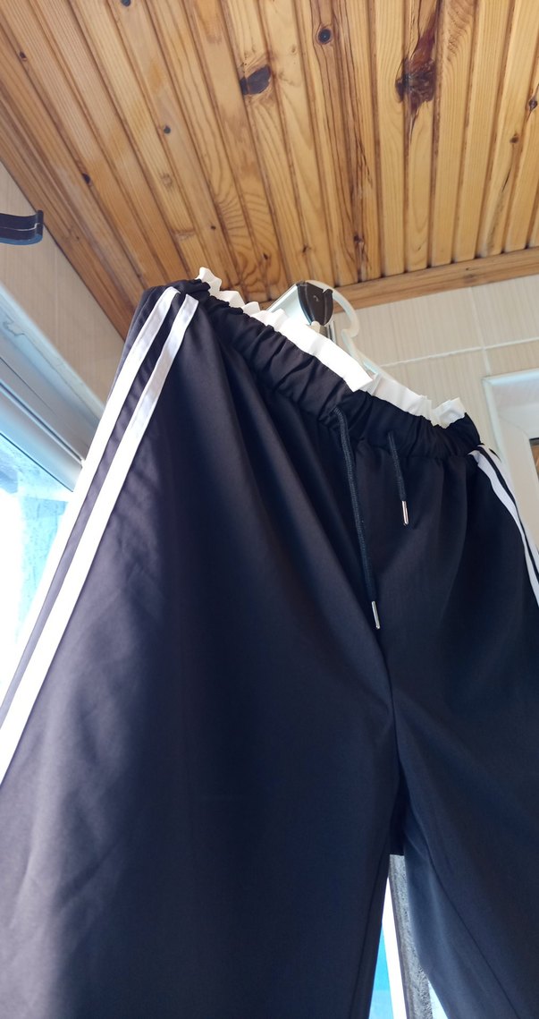 Siyah Bel Detaylı Spor Kadın Pantolon - Görsel 2