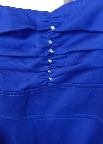 Lacivert Piliseli elbise - Görsel 2