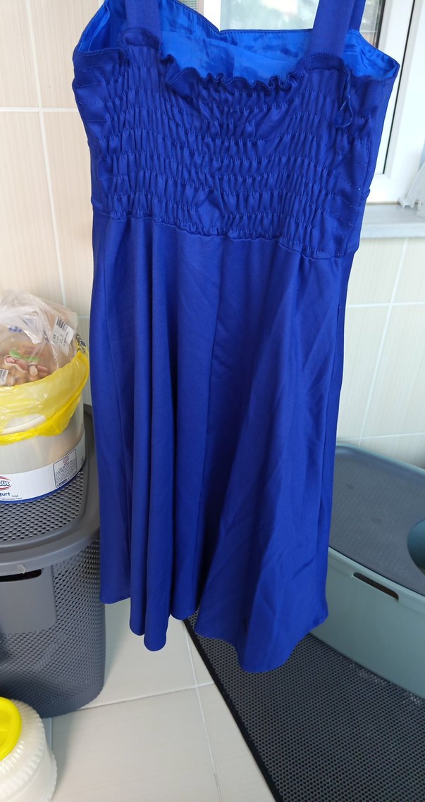 Lacivert Piliseli elbise - Görsel 4