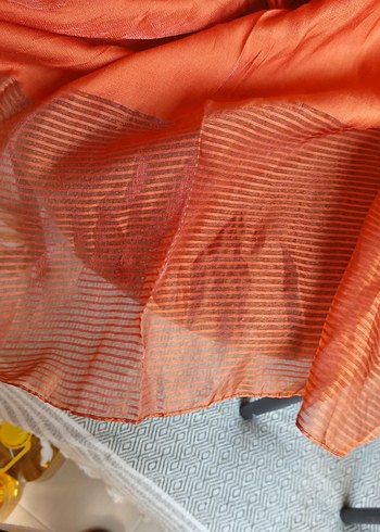 turuncu Renkli Düz şal - Görsel 2