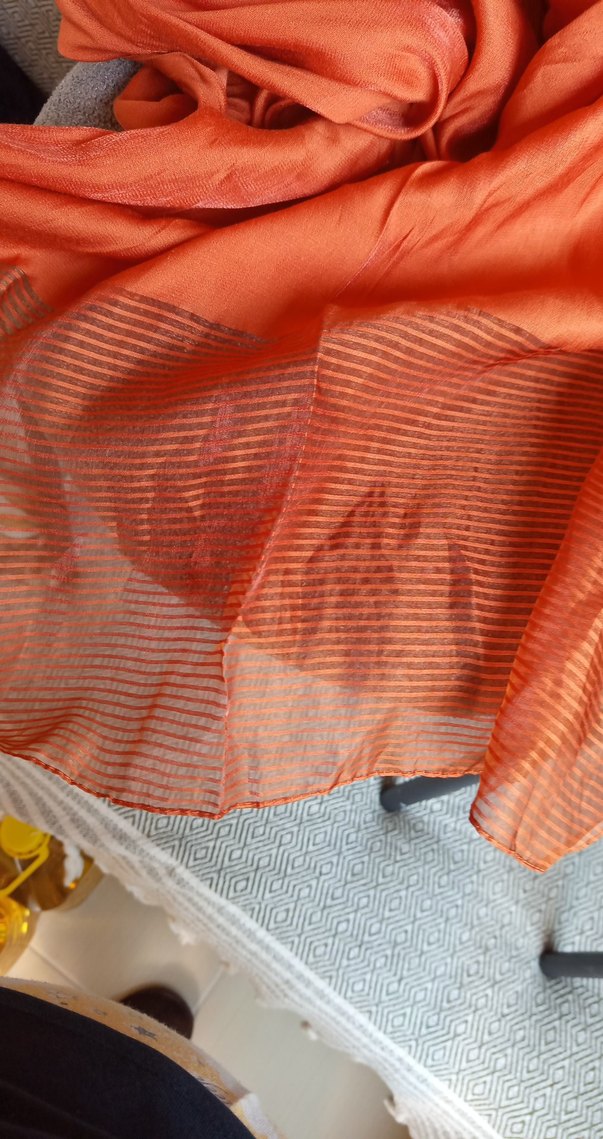 turuncu Renkli Düz şal - Görsel 2