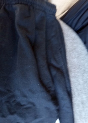 Düğmeli siyah Pamuklu  Eşofmanı - Görsel 2