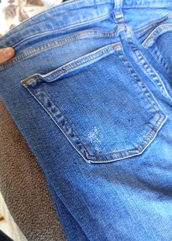 Kadın Mavi Denim Midi Boy Dar Kesim Kot - Görsel 4