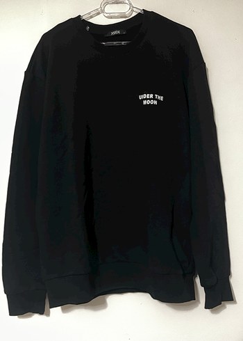 LC Waikiki Siyah Baskılı Oversize Erkek Sweatshirt