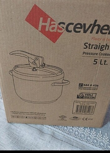5litre hascevher marka çelik düdüklü tencere kapakli orijinal
