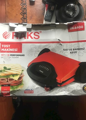 RAKS RK4400 2000W Kırmızı Tost Makinesi