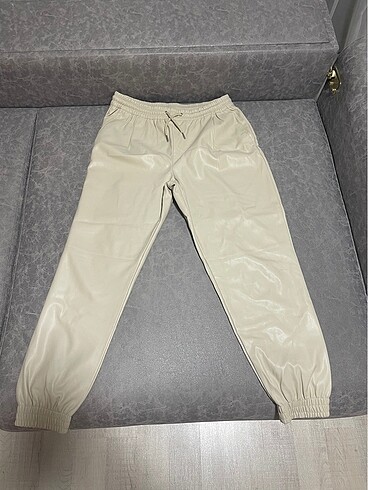 Zara suni deri jogger pantolon