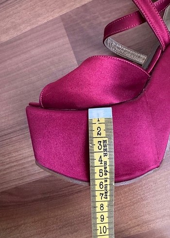 Bordo Platform Ayakkabı Bordo Yüksek Topuk Ayakkabı - Görsel 9