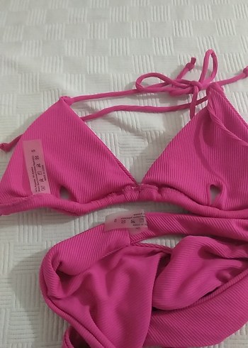 s Beden pembe Renk Pembe İp Askılı Kadın Bikini