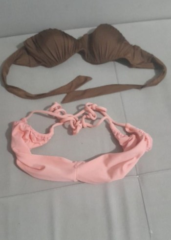 s Beden çeşitli Renk Bej ve Pembe Minimalist Bikini Takımı