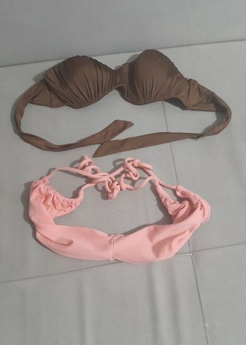 Bej ve Pembe Minimalist Bikini Takımı