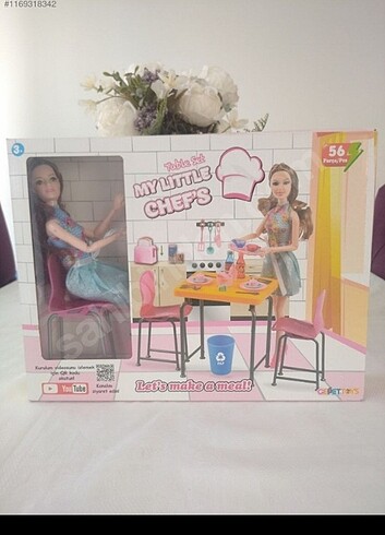 Barbie My Little chefs mutfak seti ve Barbie bebek