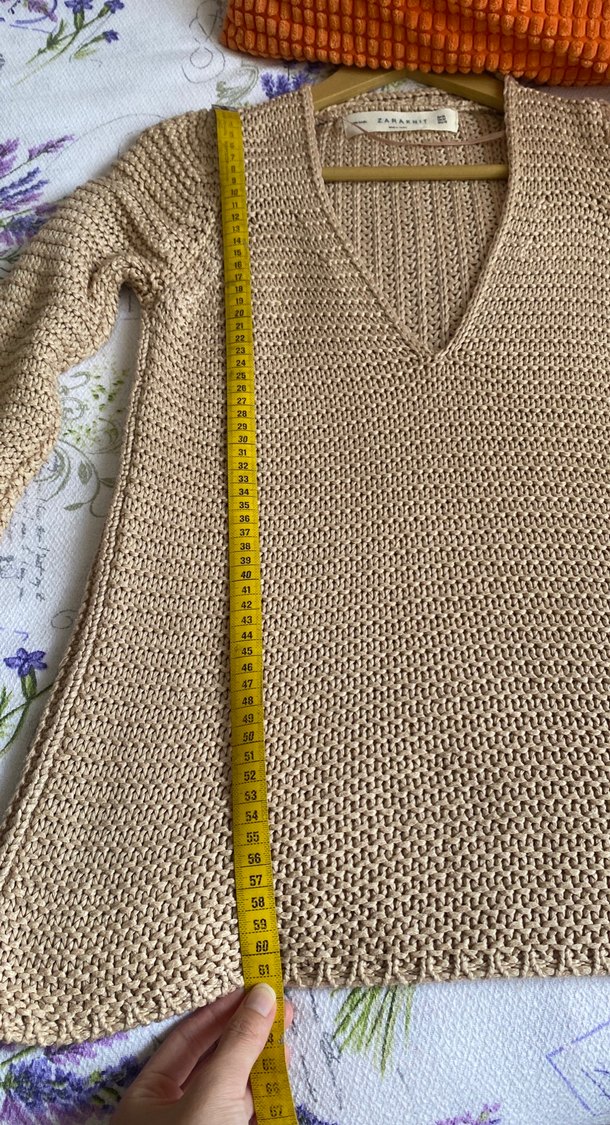 Bej Örgü zara kazak - Görsel 4