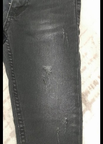 Kız Çocuk Payetli Gri Tie-Dye Denim Pantolon - Görsel 4