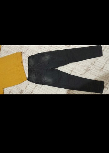 Kız Çocuk Payetli Gri Tie-Dye Denim Pantolon - Görsel 2